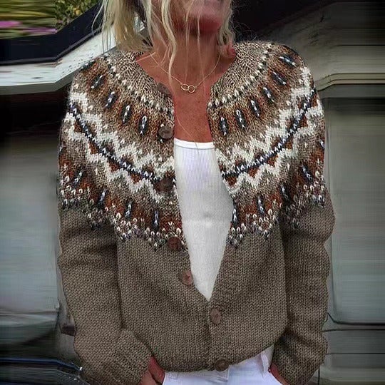 SIGRID™ - FAIR ISLE YOKE CARDIGAN