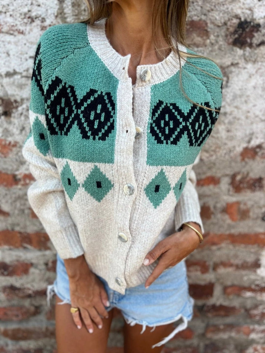 SIGNE™ - DIAMOND KNIT CARDIGAN