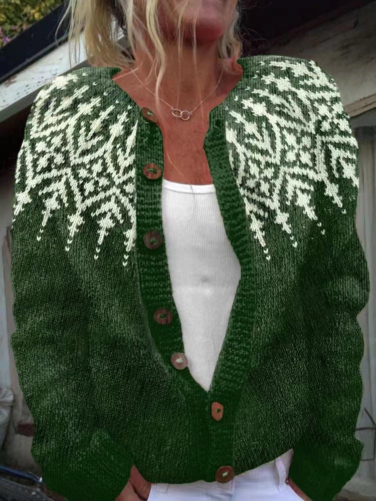 IDUNN™ - SNOWFLAKE YOKE CARDIGAN