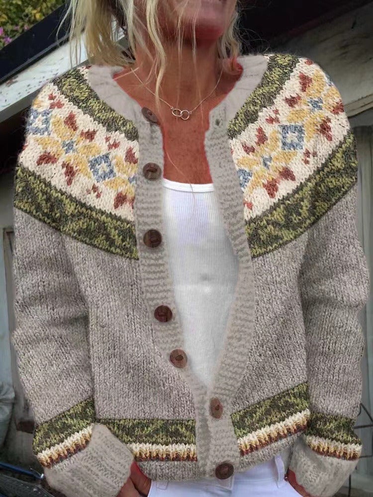 TUVA™ - FLORAL YOKE CARDIGAN