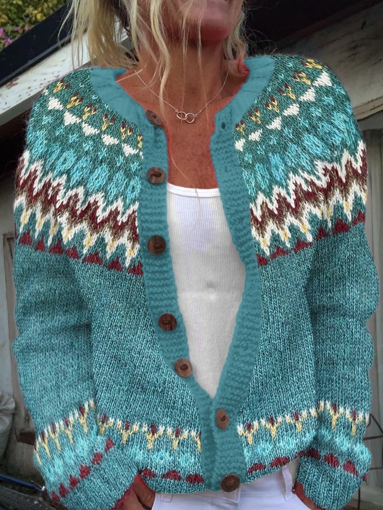 AINO™ - ZIGZAG YOKE CARDIGAN