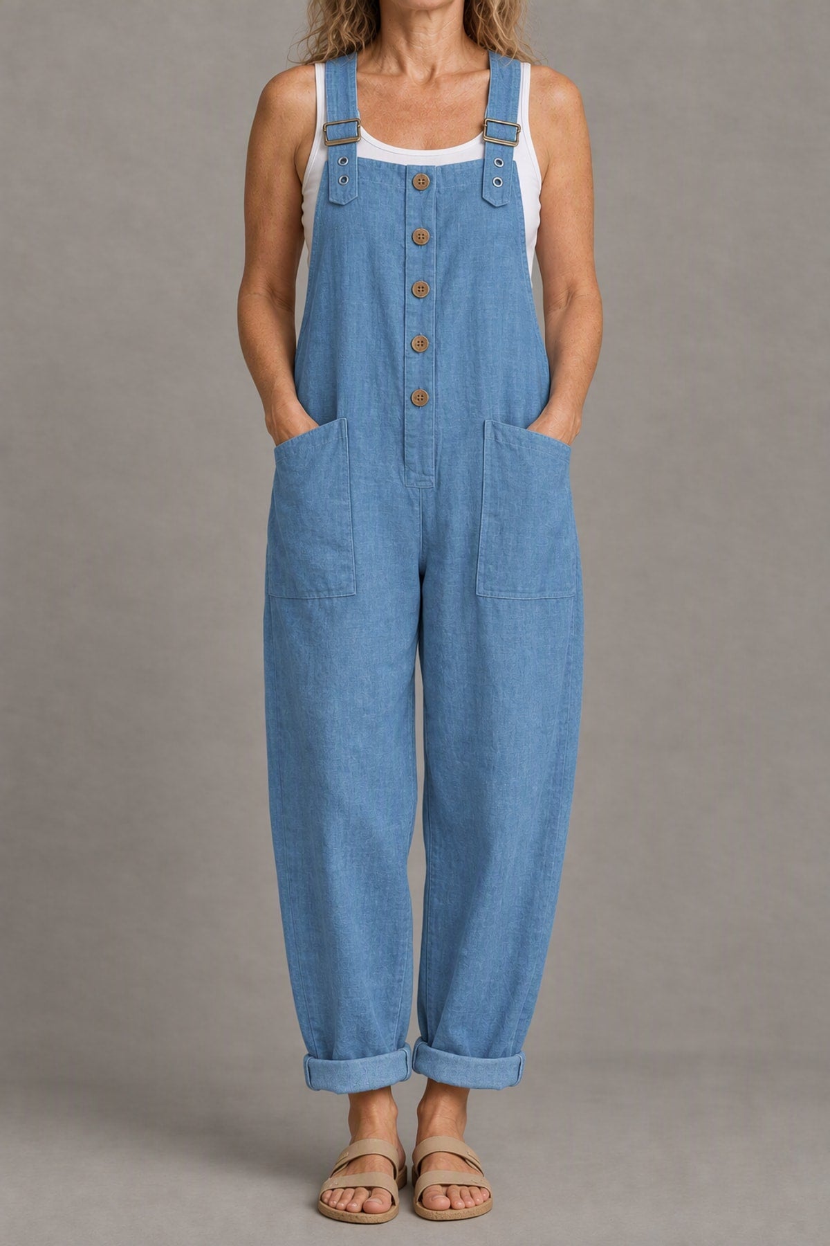 Jeannie | Relaxed Linen-Look Jumpsuit