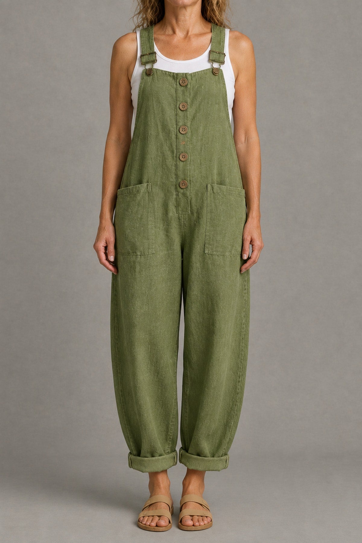 Jeannie | Relaxed Linen-Look Jumpsuit