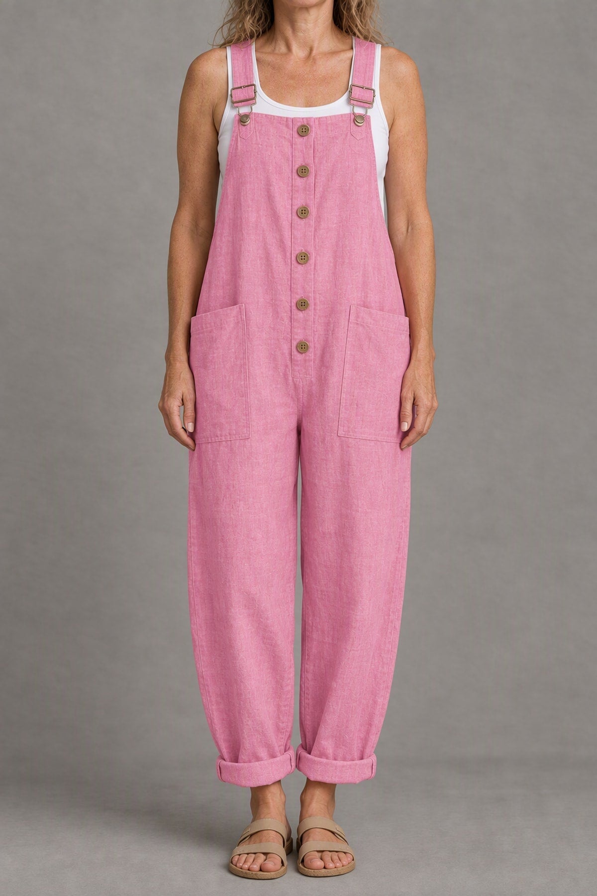Jeannie | Relaxed Linen-Look Jumpsuit