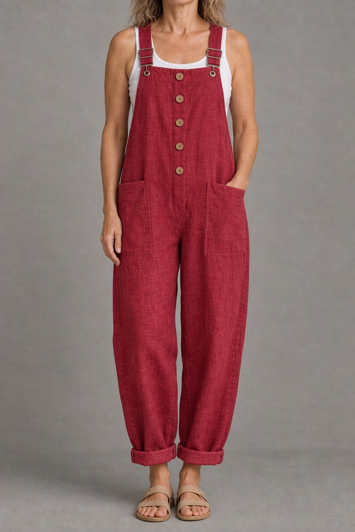 Jeannie | Relaxed Linen-Look Jumpsuit