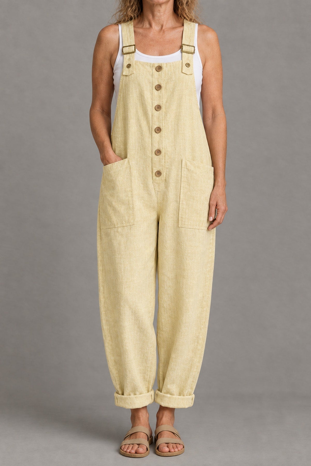 Jeannie | Relaxed Linen-Look Jumpsuit