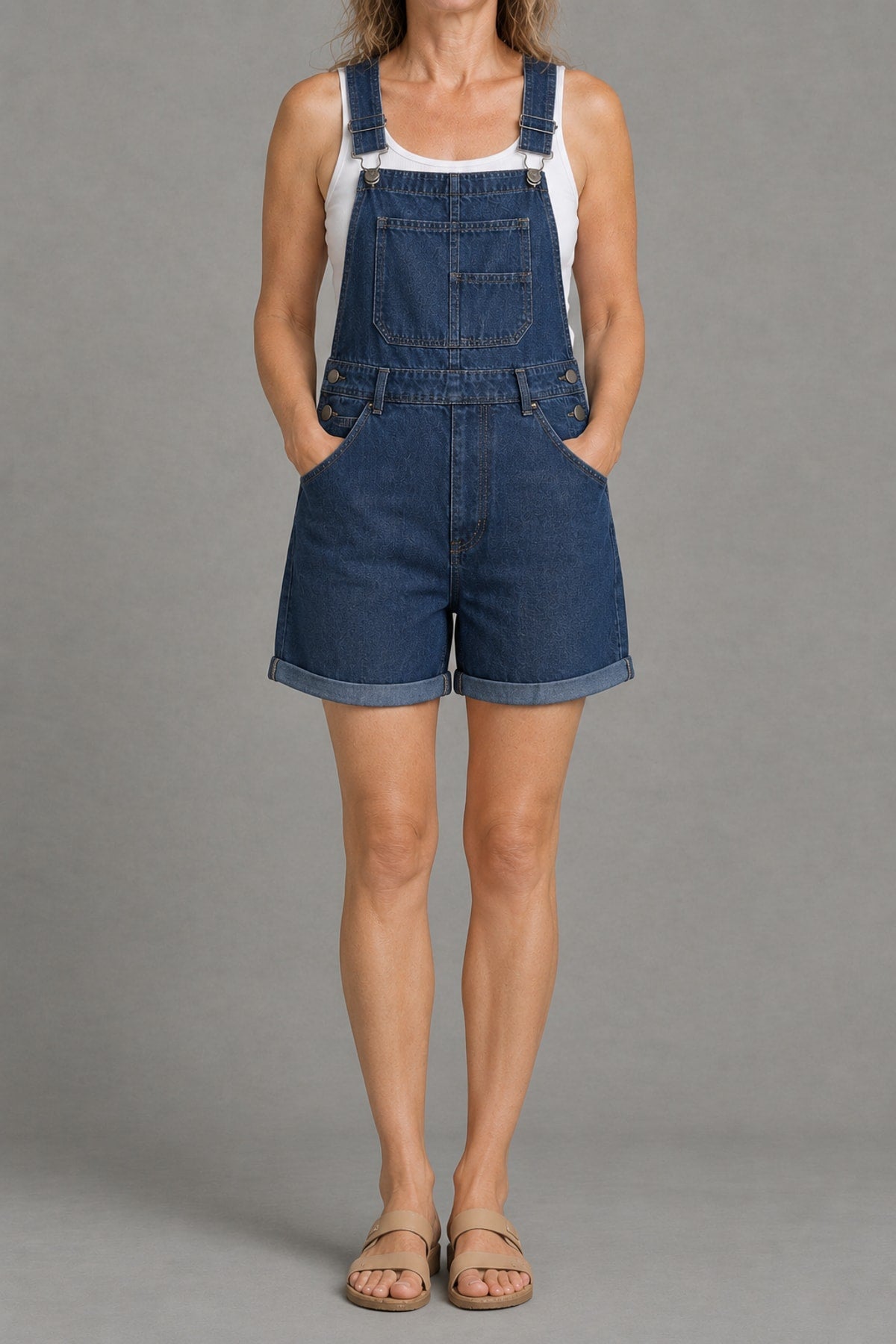 Kacey | Classic Denim Overall Shorts