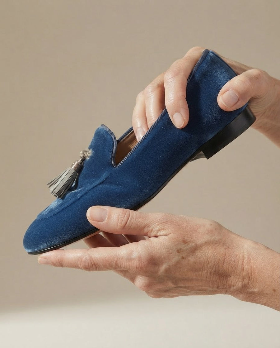 Vittoria Moccasin — Blue Velvet