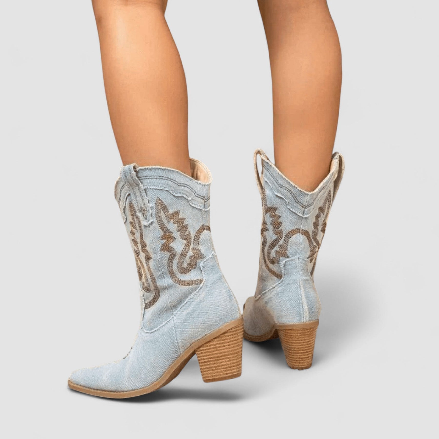 Callie | Embroidered Western Ankle Boots