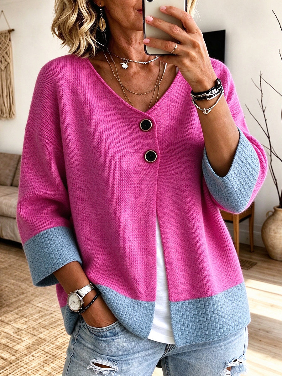 Jennifer™ | Color-block Knit Cardigan