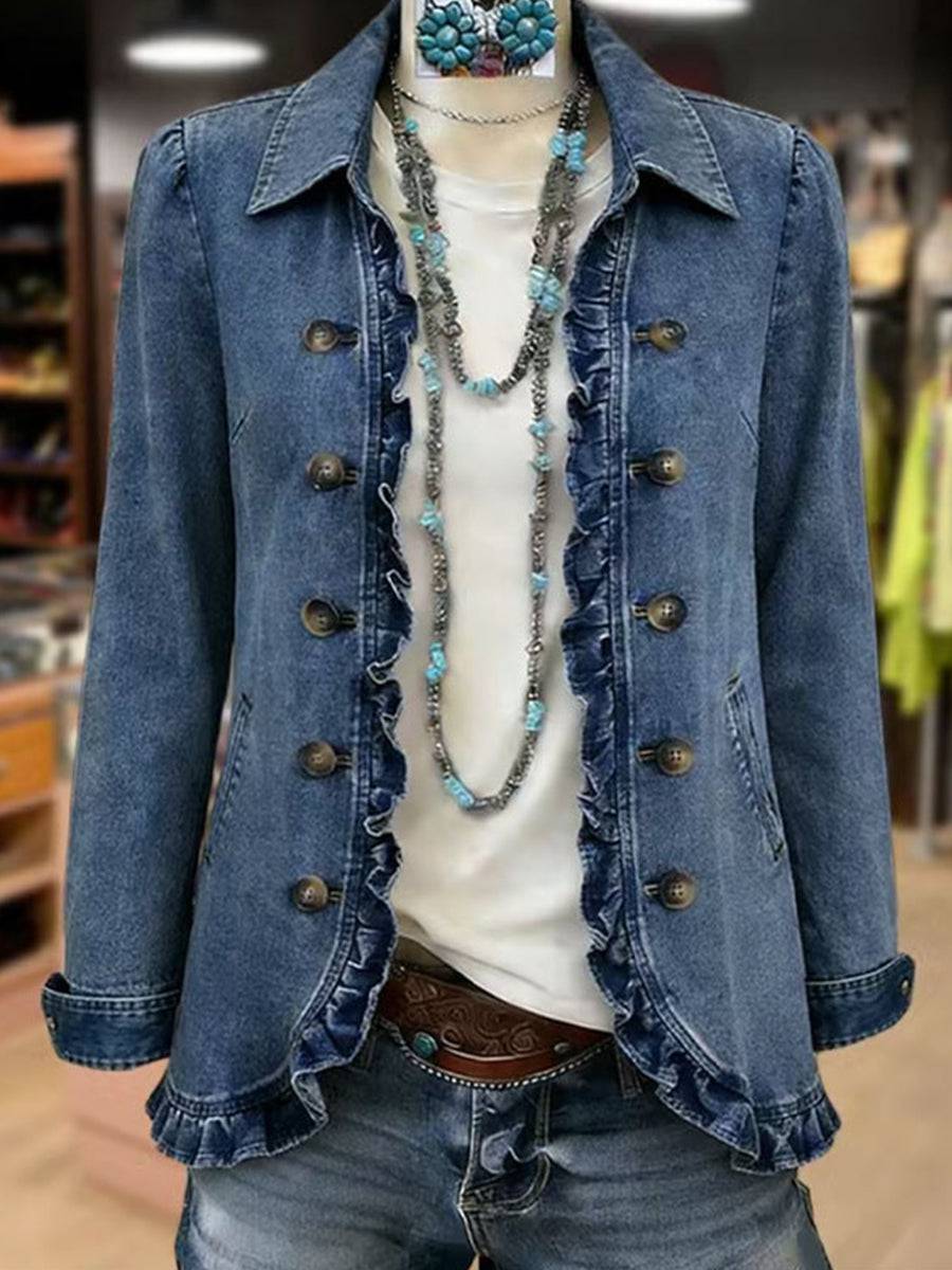 Ruffelle™ ruffled jacket by THE WHITMORE FAMILY featuring layered ruffles and a stylish, elegant design.