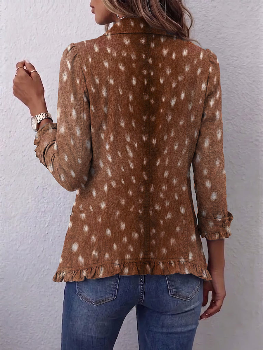 Nolinda™ | Bohemian Animal-Print Ruffled Jacket