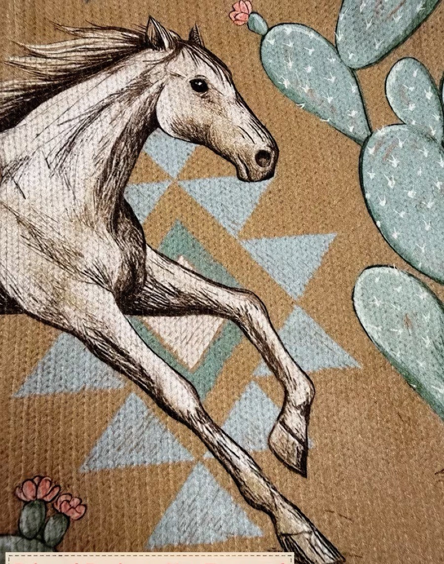 Winona | Desert Horse and Cactus Zip Cardigan