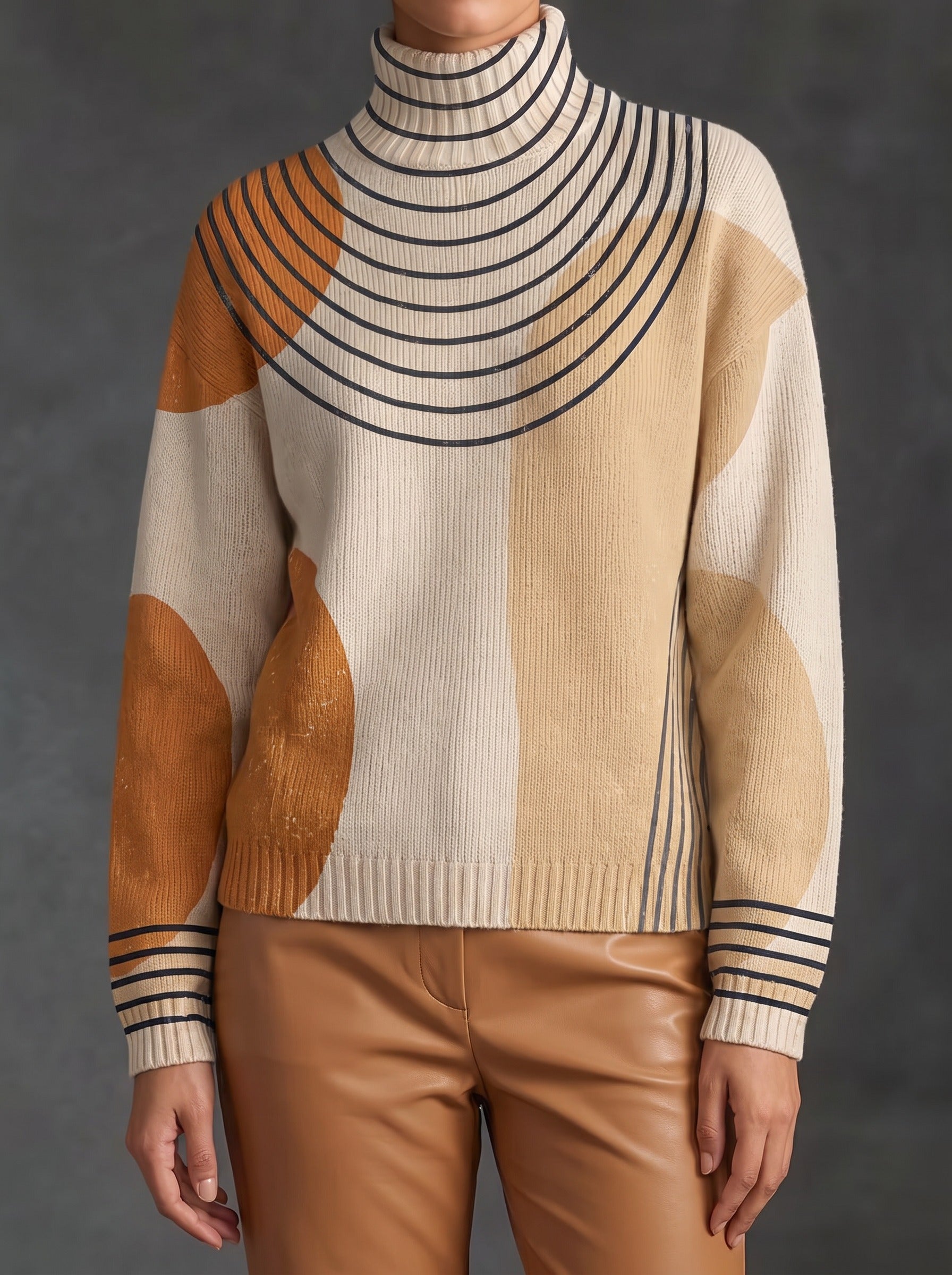 Perrine™ | Colour-Block Arc Turtleneck