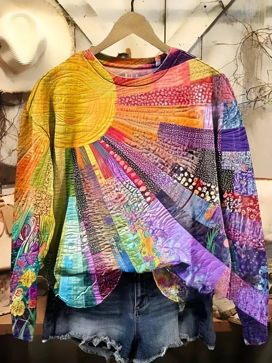 Lila knit sweater by THE WHITMORE FAMILY featuring soft purple yarn and cozy, textured knit pattern.