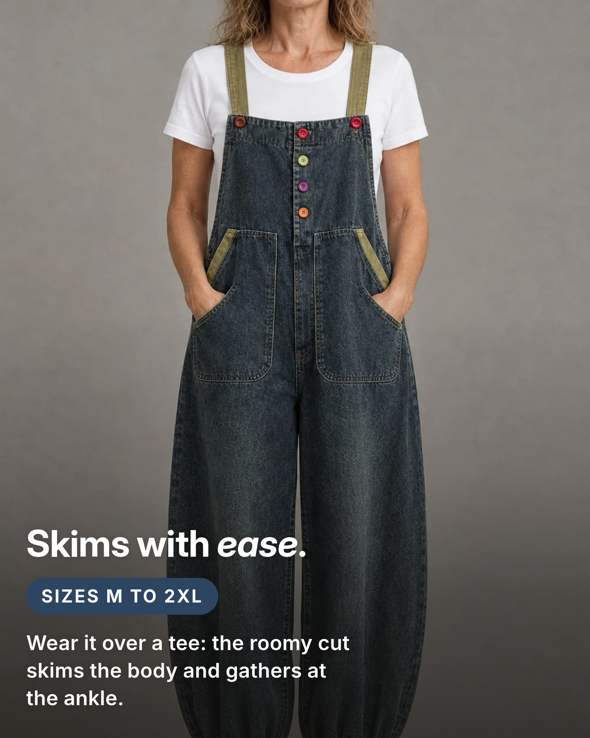 Rosanne | Balloon-Leg Denim Overalls