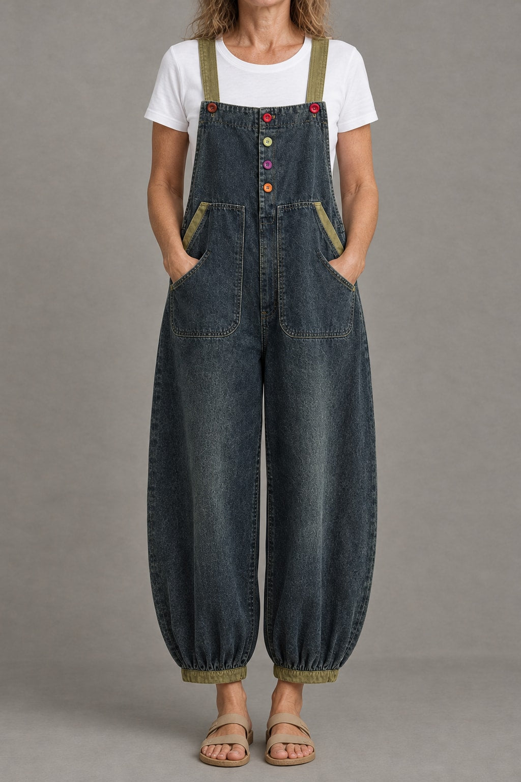 Rosanne | Balloon-Leg Denim Overalls