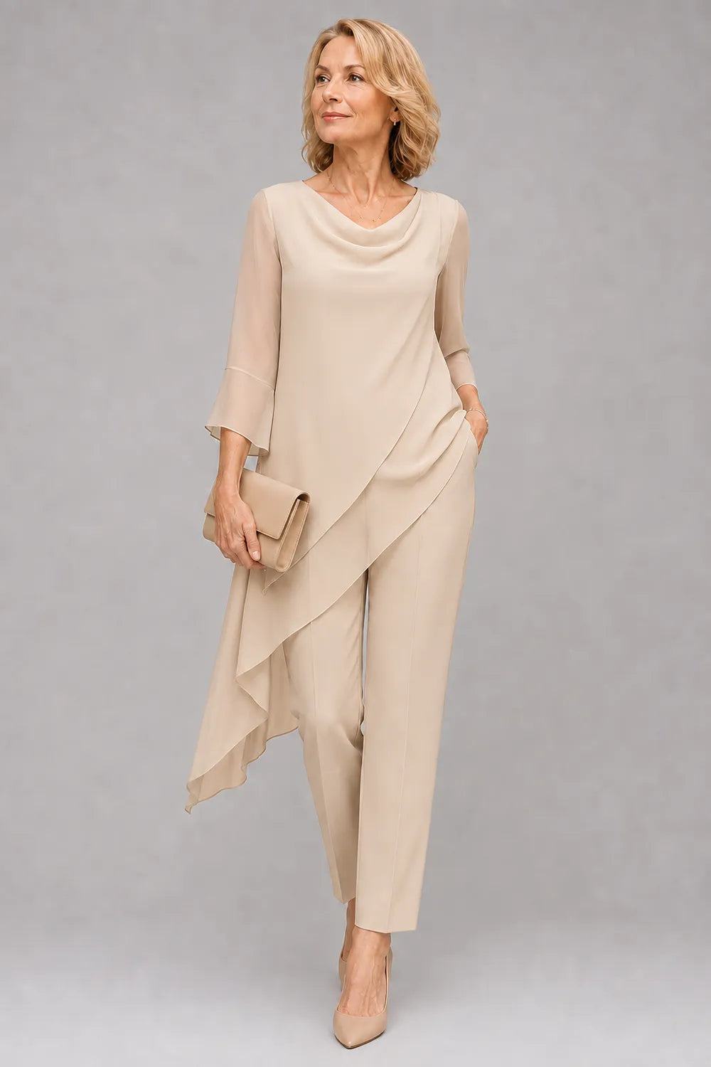 Flowing Chiffon Wedding Guest Pant Set