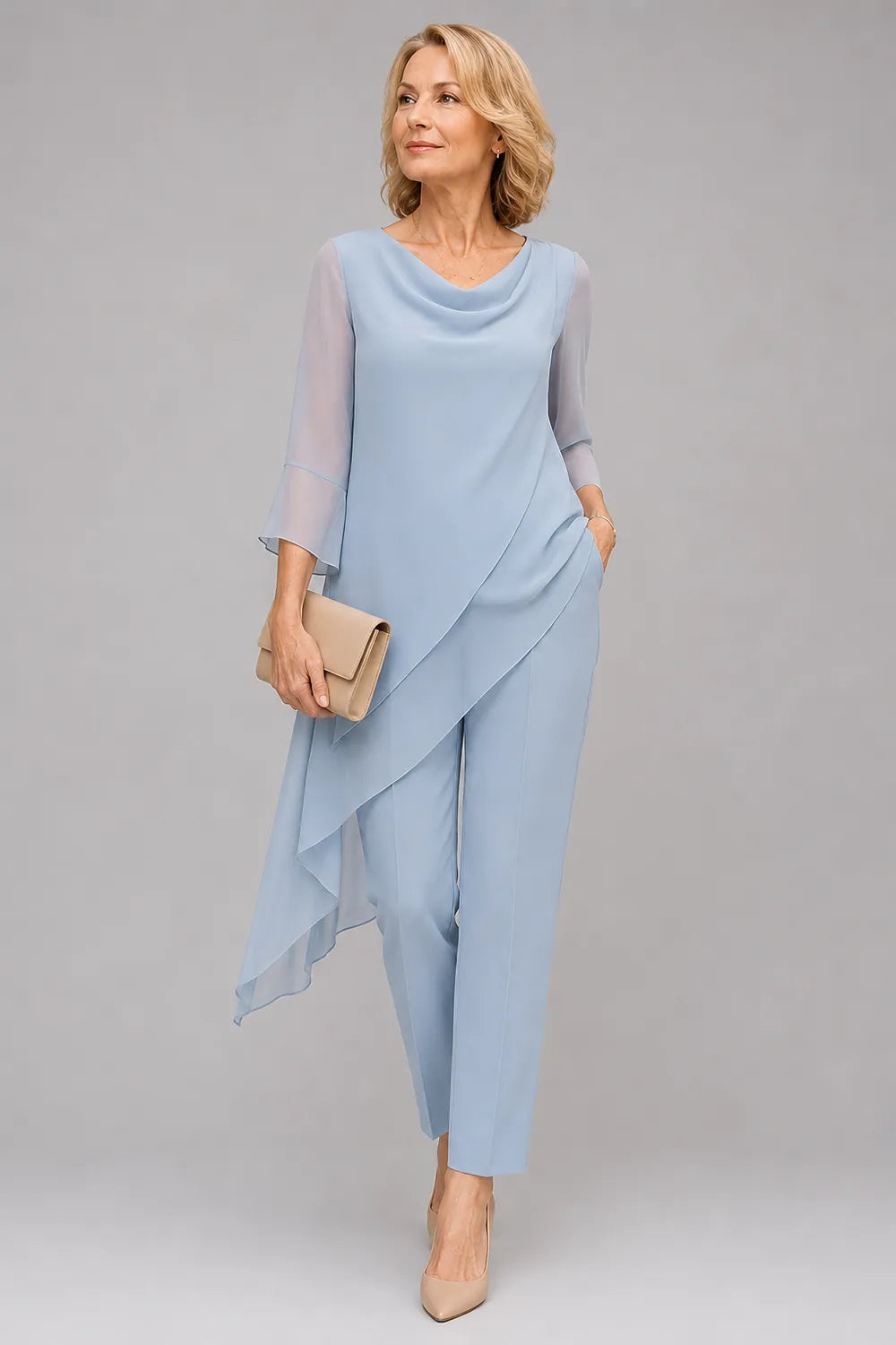 Flowing Chiffon Wedding Guest Pant Set