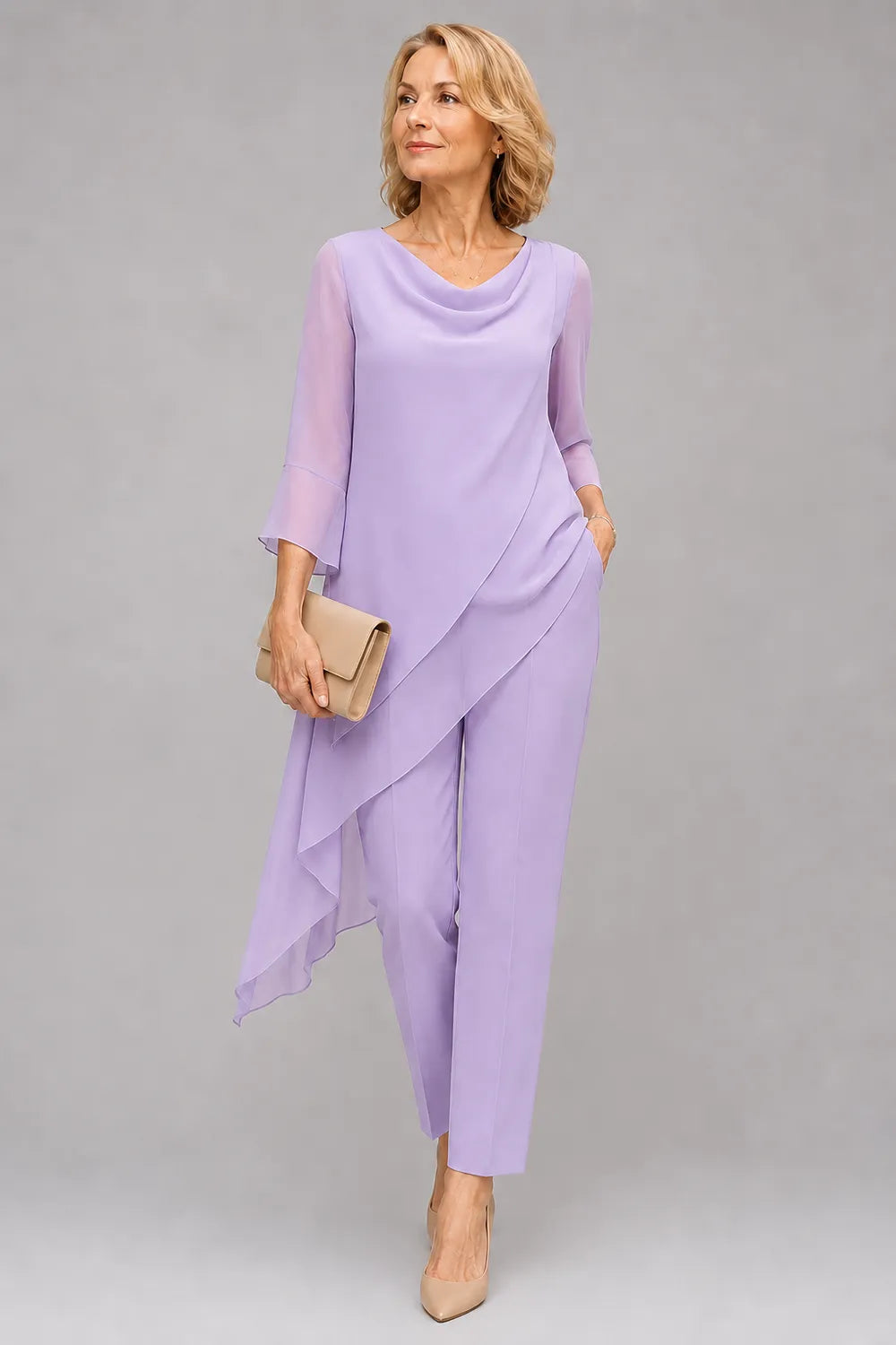 Flowing Chiffon Wedding Guest Pant Set