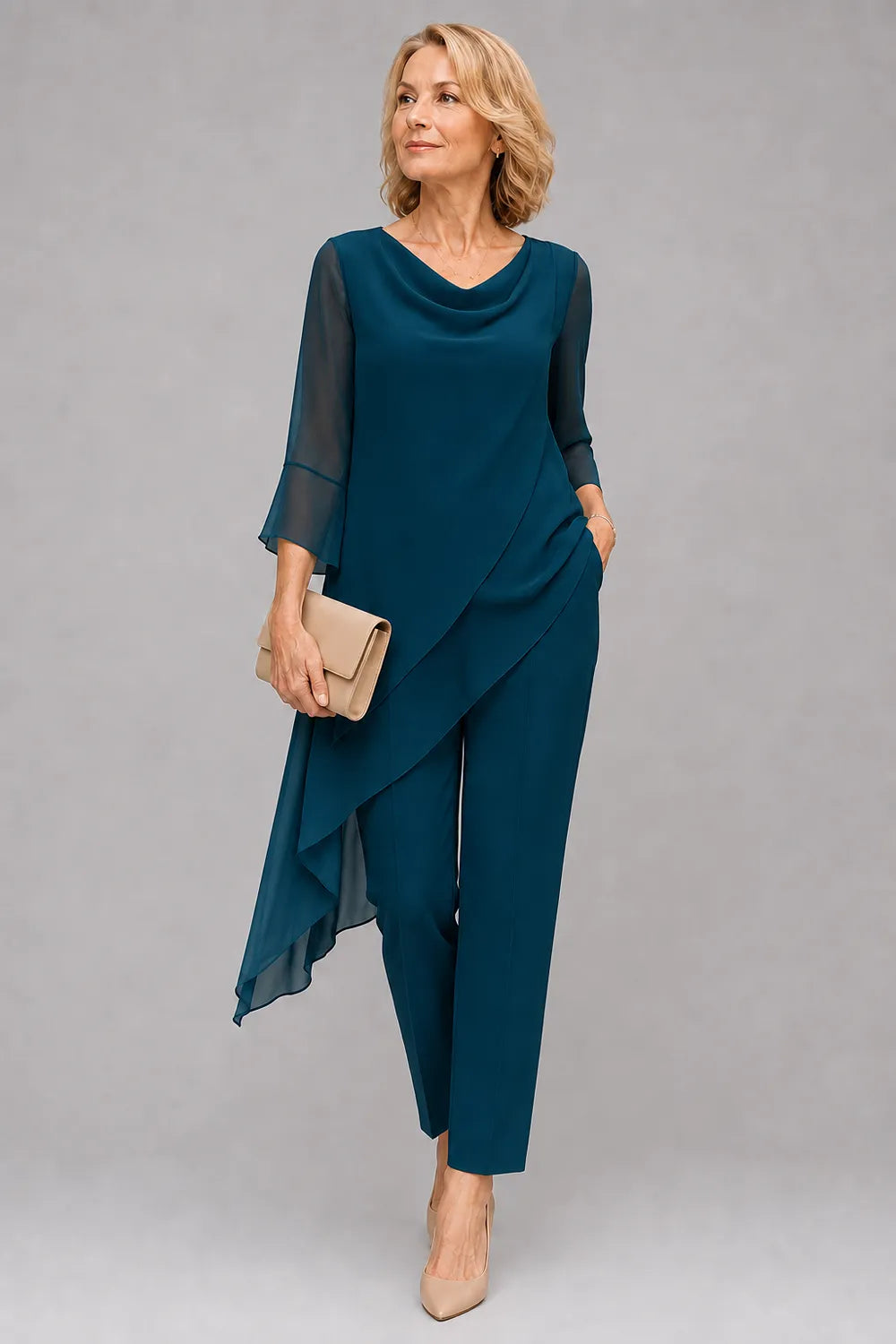 Flowing Chiffon Wedding Guest Pant Set