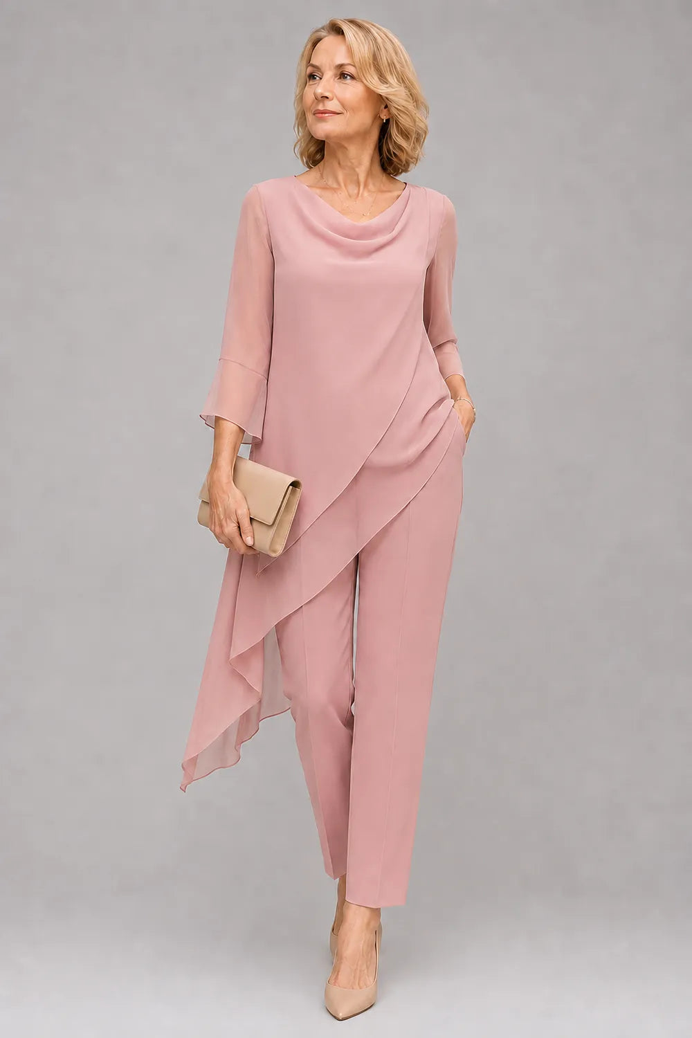 Flowing Chiffon Wedding Guest Pant Set