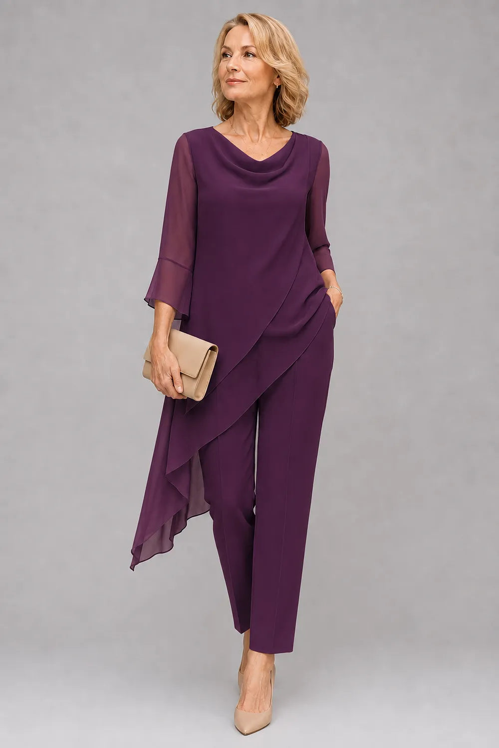 Flowing Chiffon Wedding Guest Pant Set