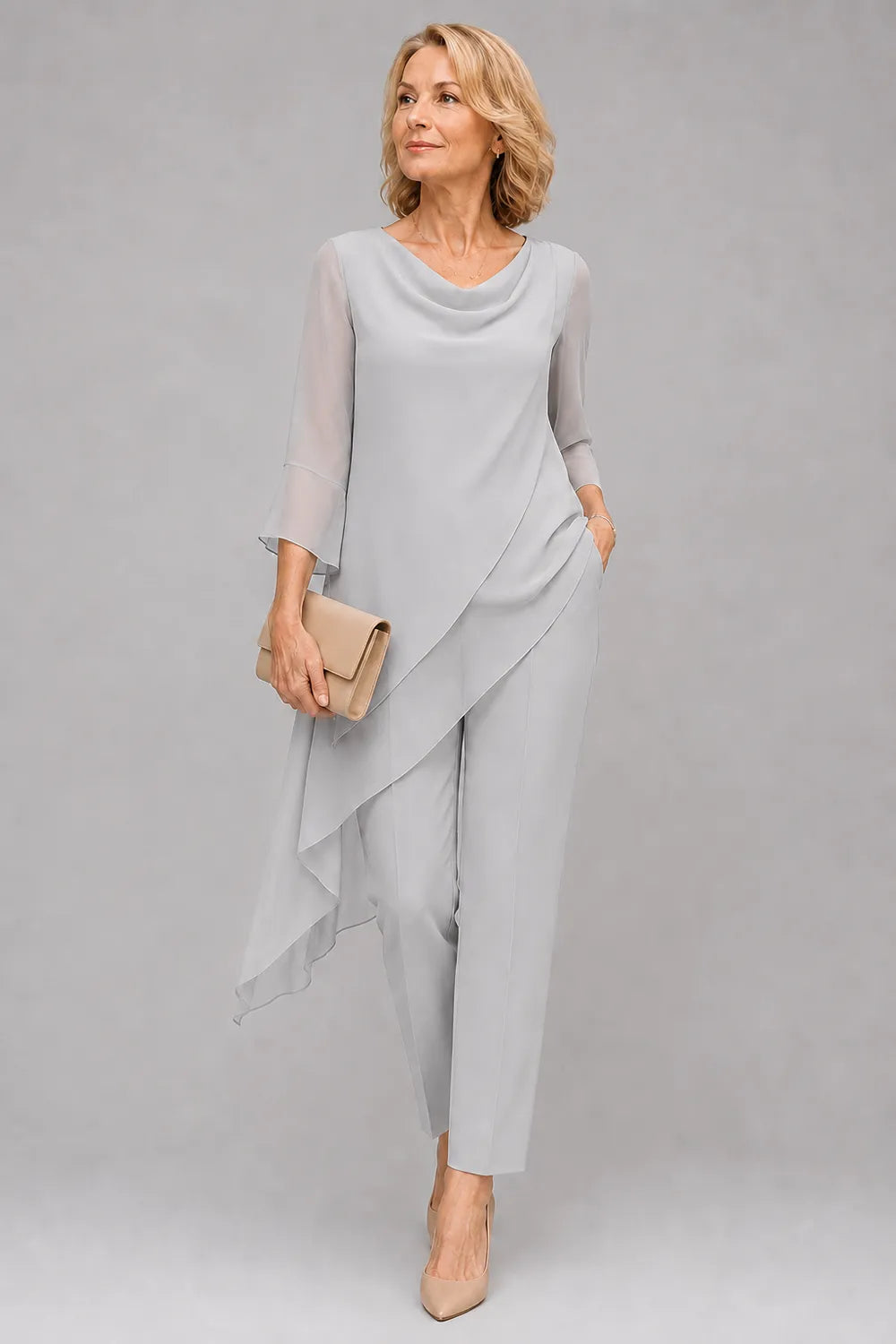 Flowing Chiffon Wedding Guest Pant Set