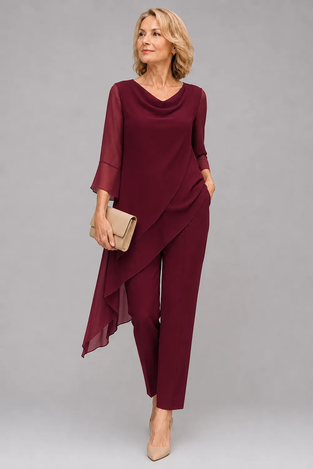 Flowing Chiffon Wedding Guest Pant Set