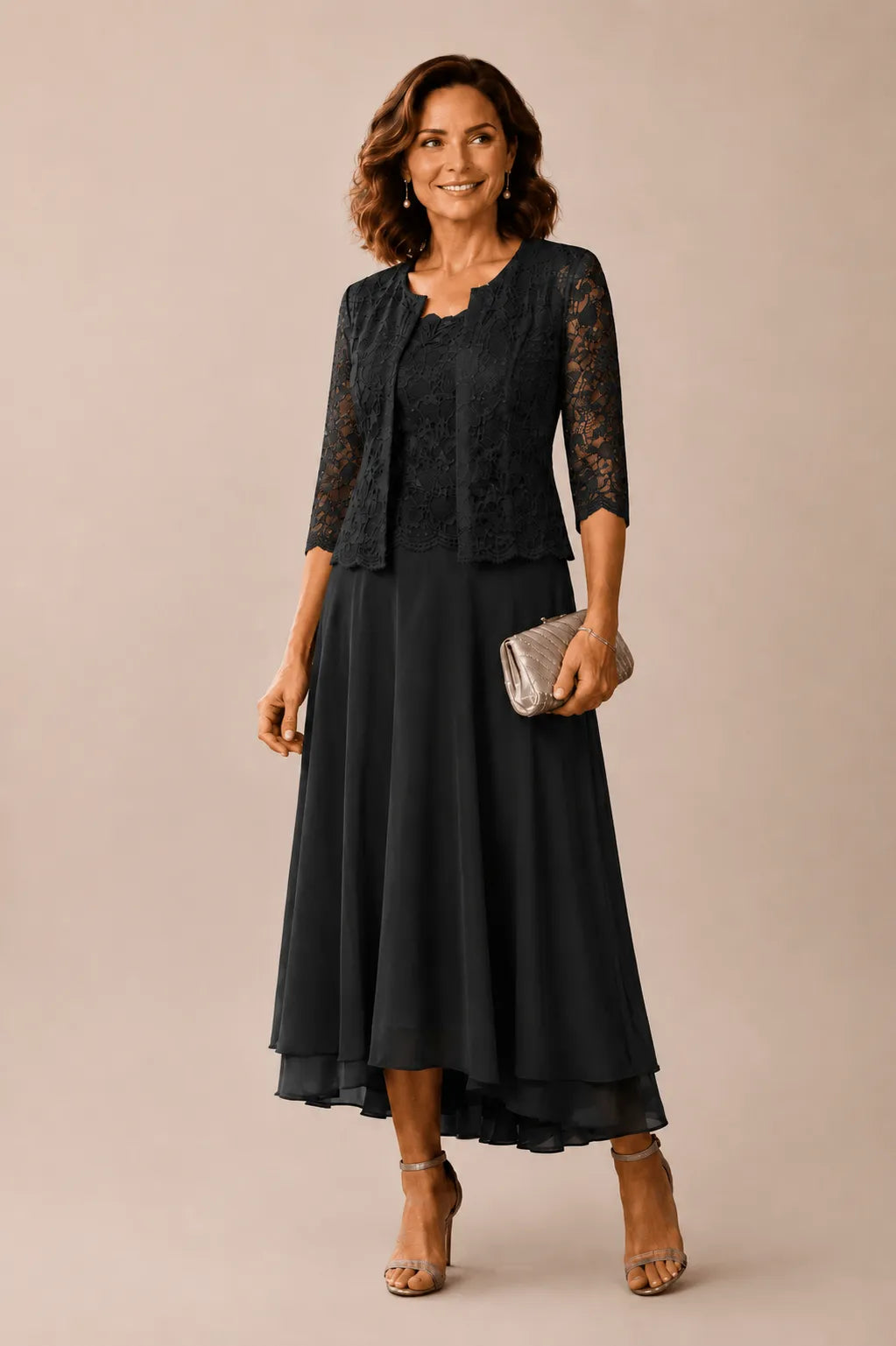 Timeless Lace Top A-Line Occasion Dress