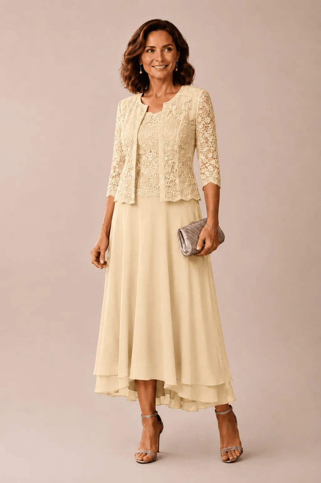 Timeless Lace Top A-Line Occasion Dress