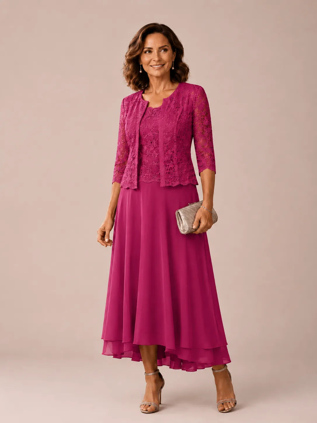 Timeless Lace Top A-Line Occasion Dress