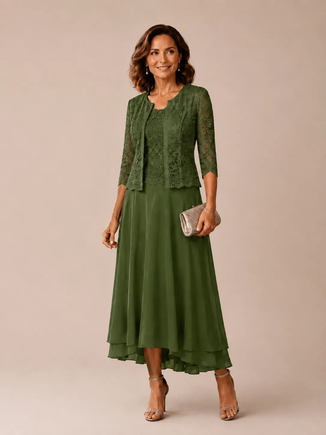 Timeless Lace Top A-Line Occasion Dress