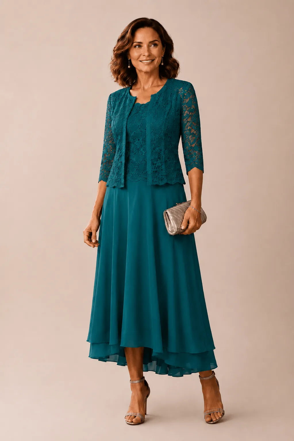 Timeless Lace Top A-Line Occasion Dress