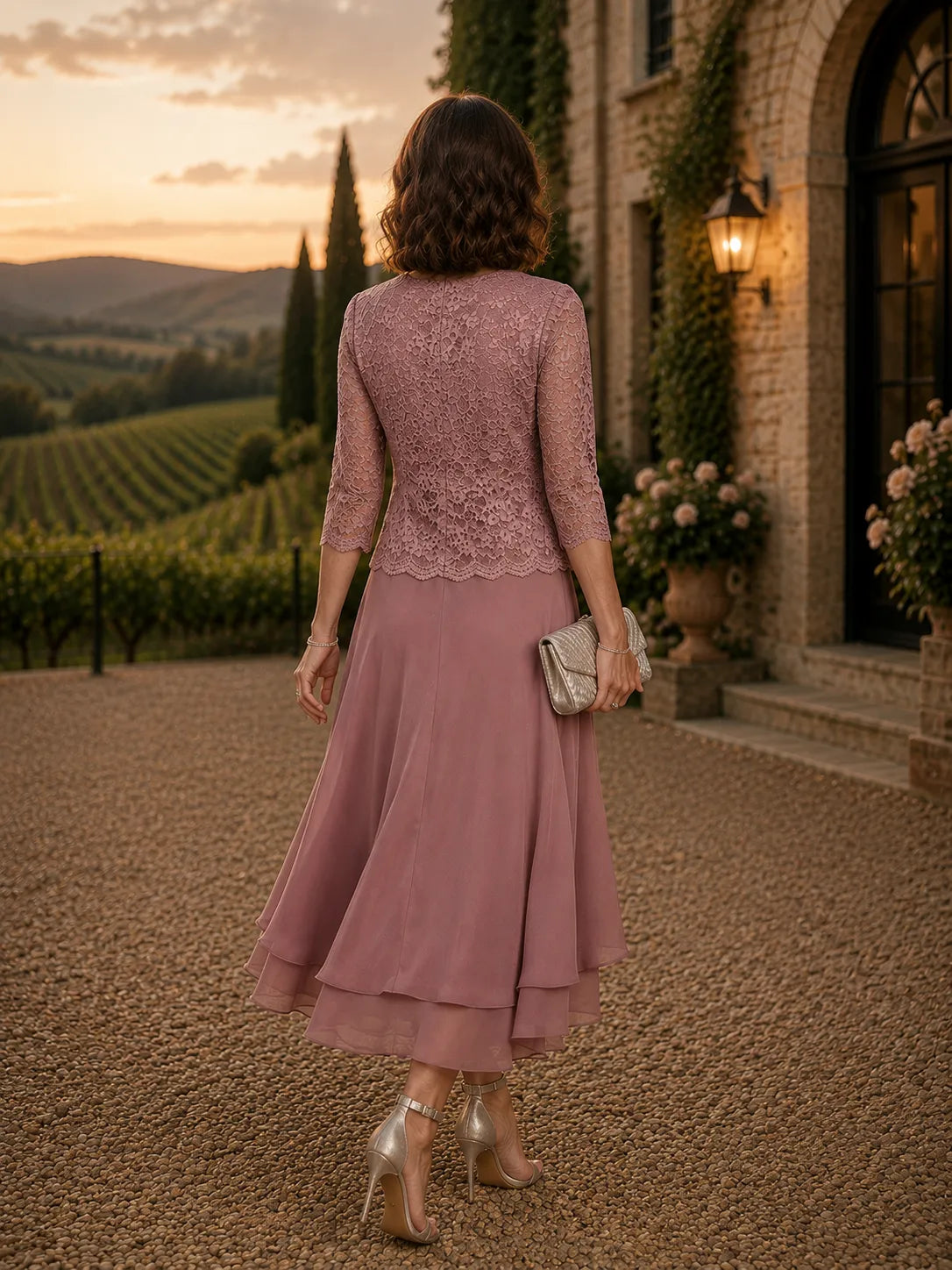 Timeless Lace Top A-Line Occasion Dress