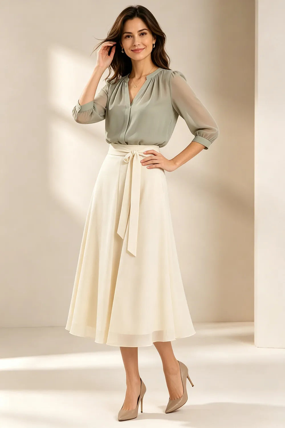 Refined Chiffon Wedding Guest Dress