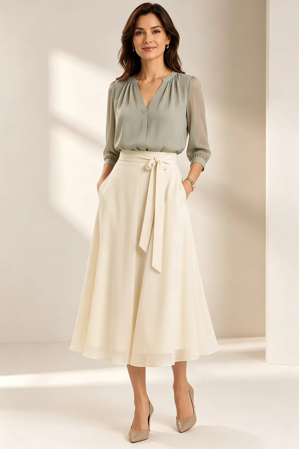 Refined Chiffon Wedding Guest Dress