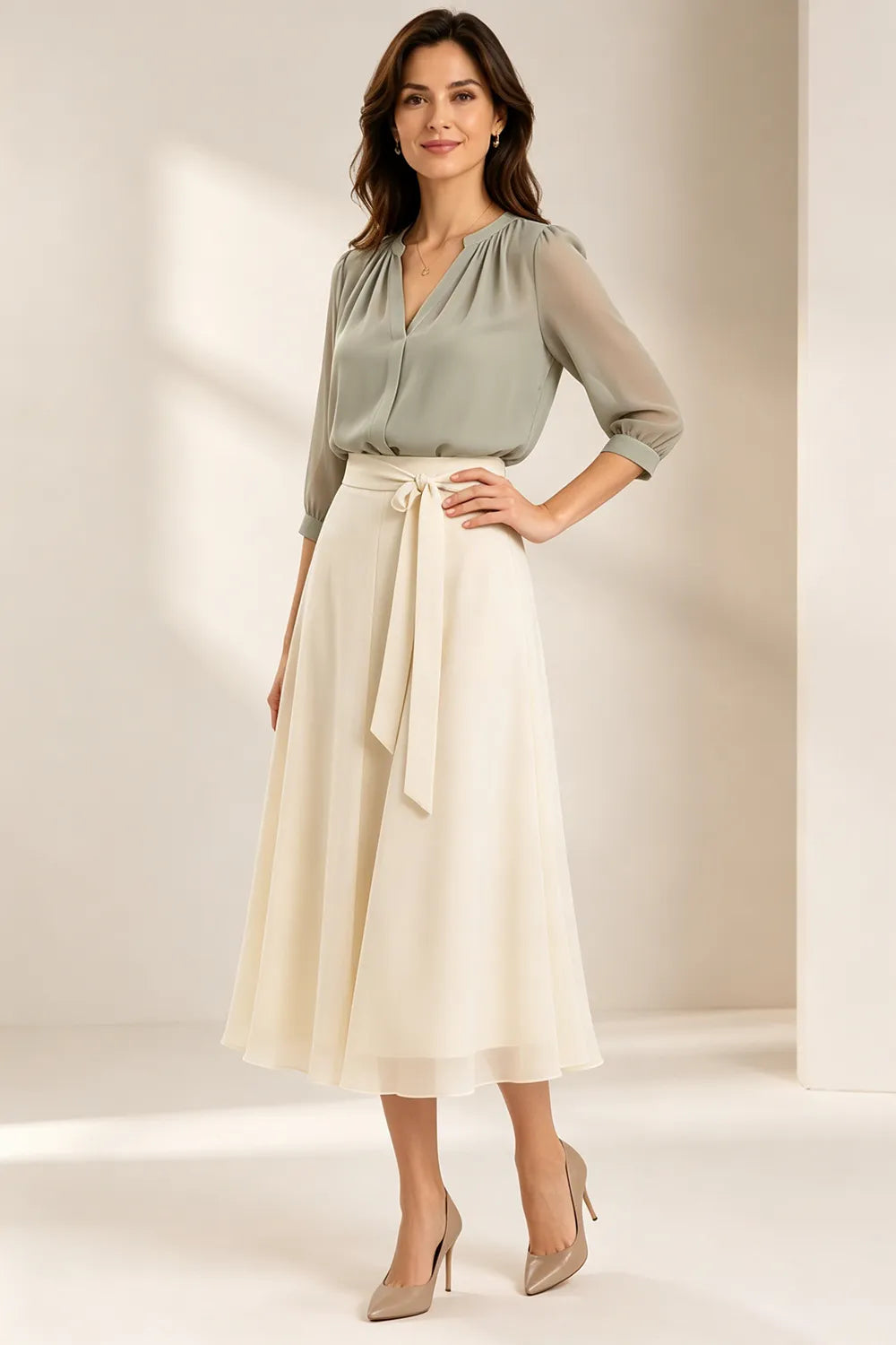 Refined Chiffon Wedding Guest Dress