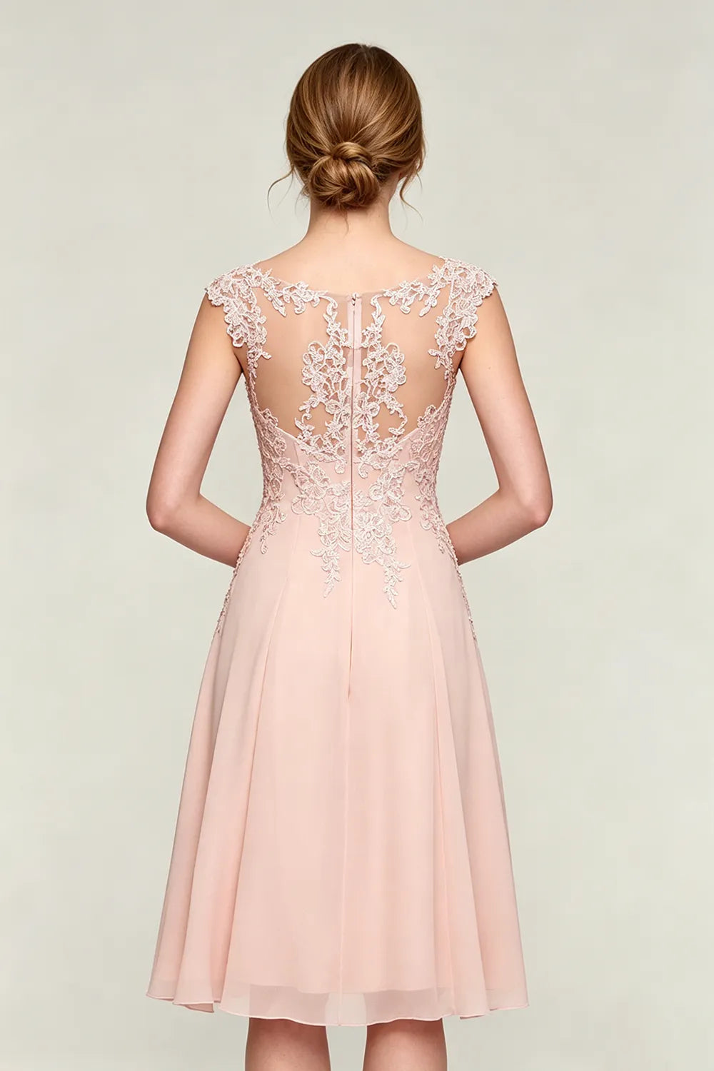 Elowen Lace Applique Chiffon Dress with Jacket
