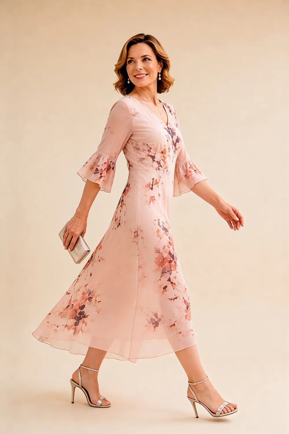 Elegant Floral Mother of the Bride Dress