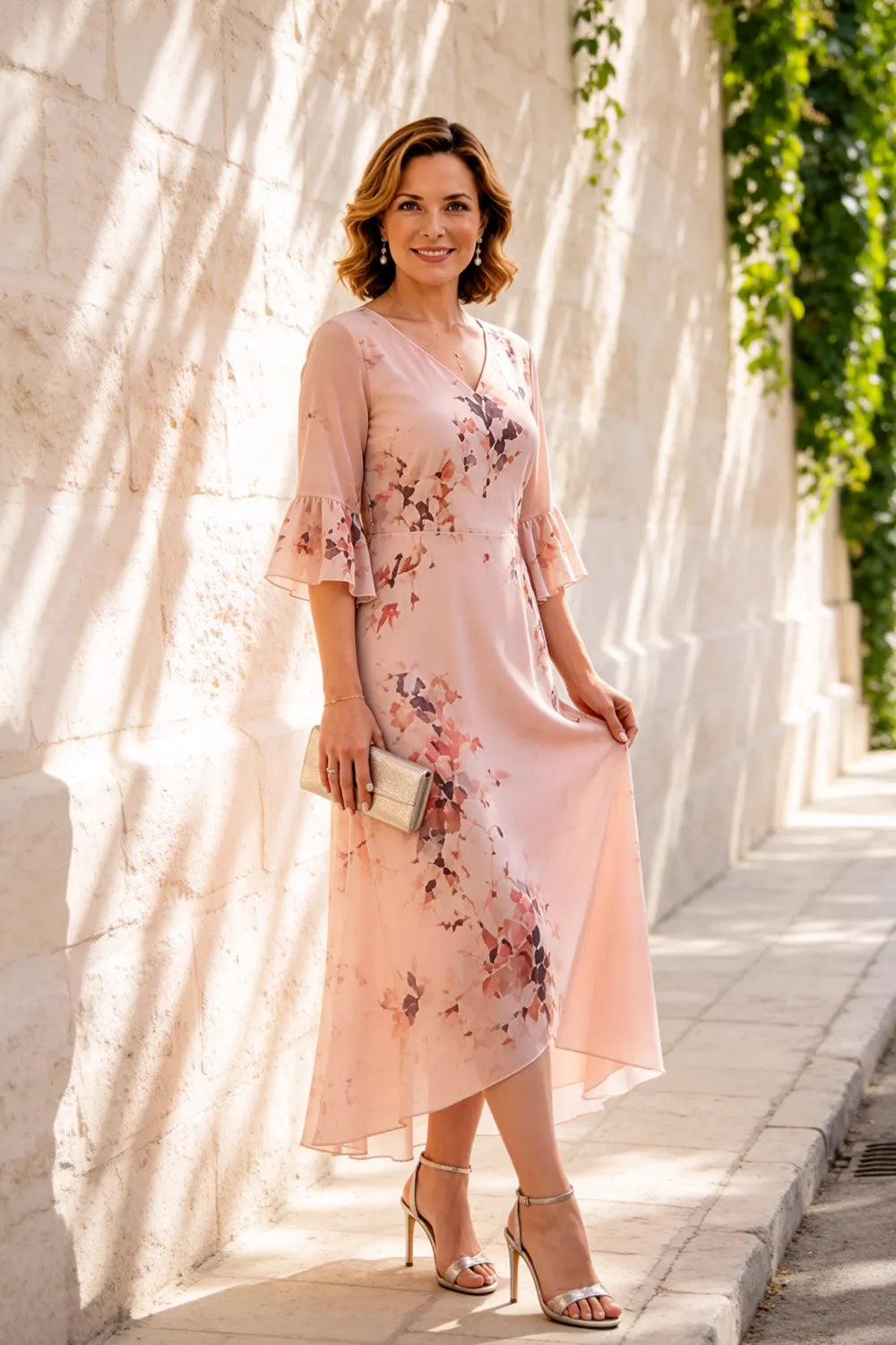 Elegant Floral Mother of the Bride Dress
