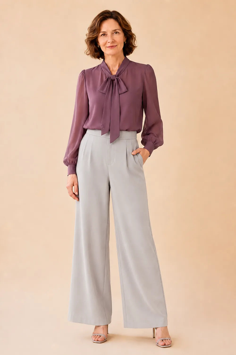 Refined Long Sleeve Blouse and Pant Set