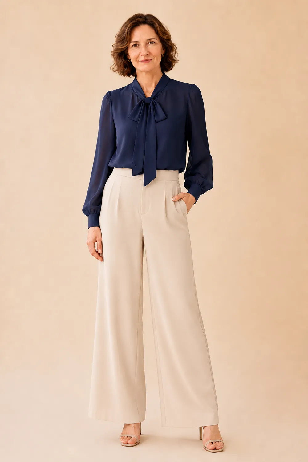Refined Long Sleeve Blouse and Pant Set