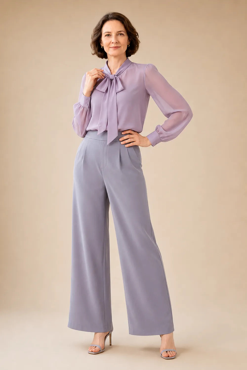 Refined Long Sleeve Blouse and Pant Set