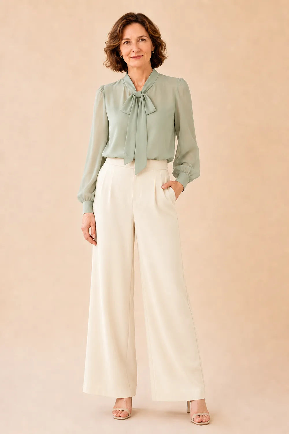 Refined Long Sleeve Blouse and Pant Set