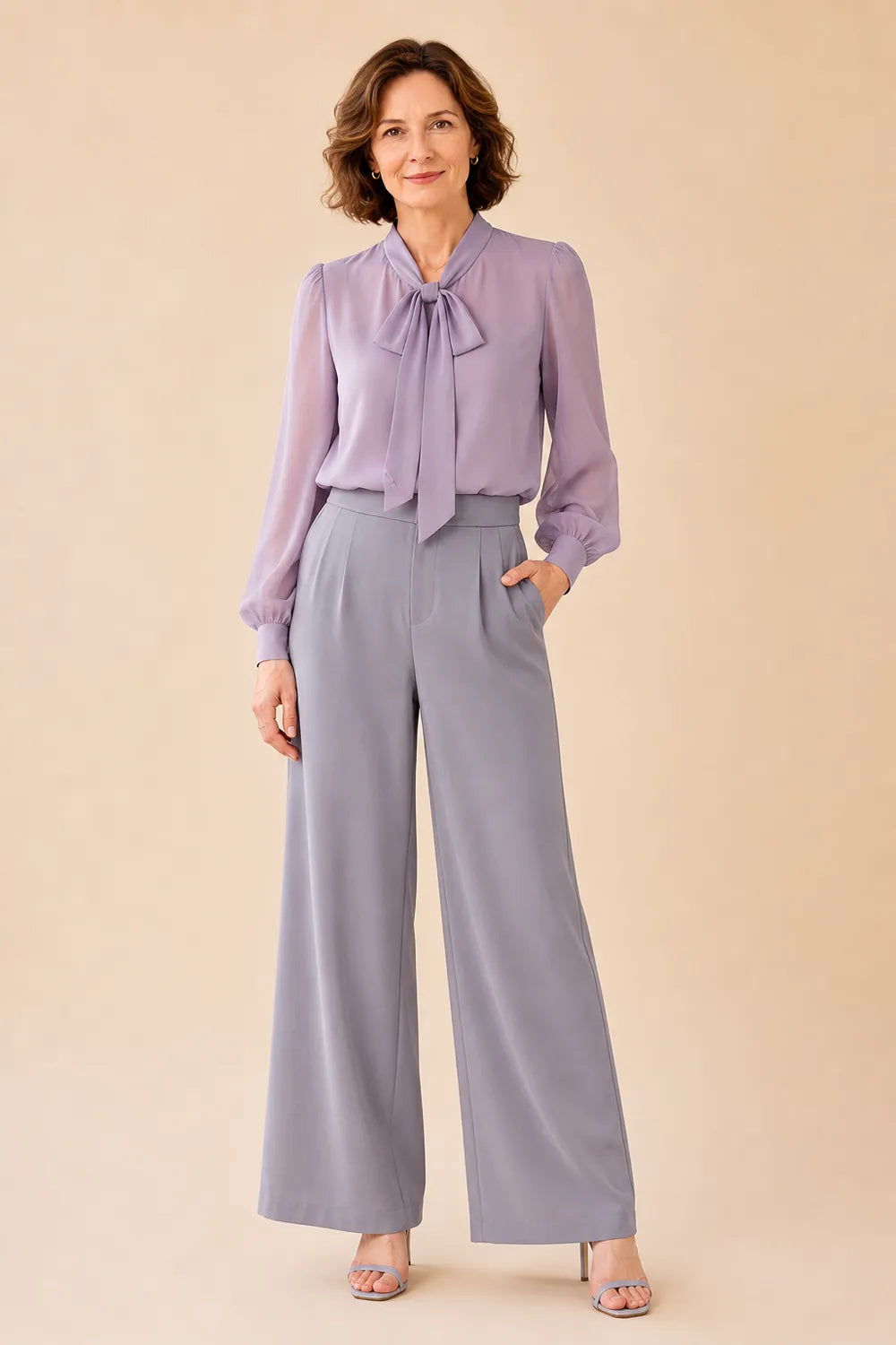 Refined Long Sleeve Blouse and Pant Set