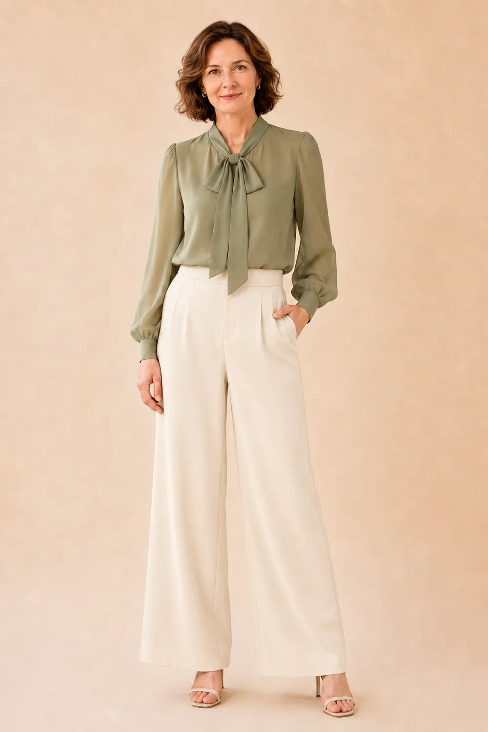Refined Long Sleeve Blouse and Pant Set
