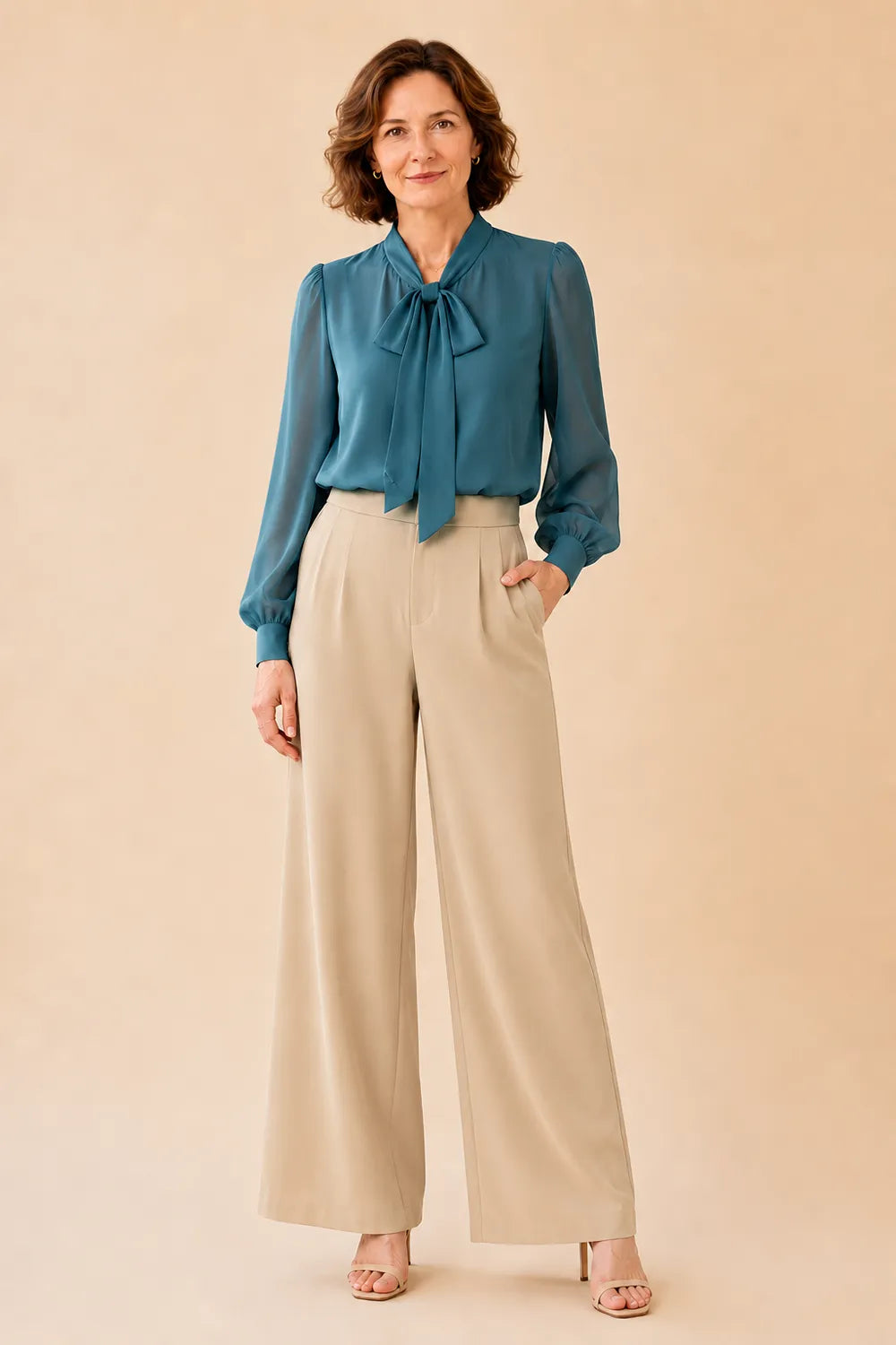 Refined Long Sleeve Blouse and Pant Set
