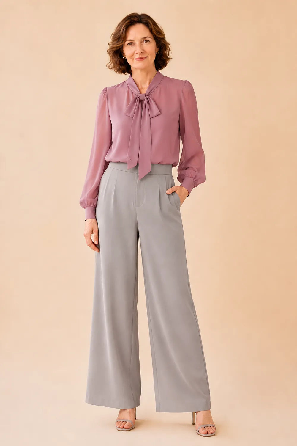 Refined Long Sleeve Blouse and Pant Set