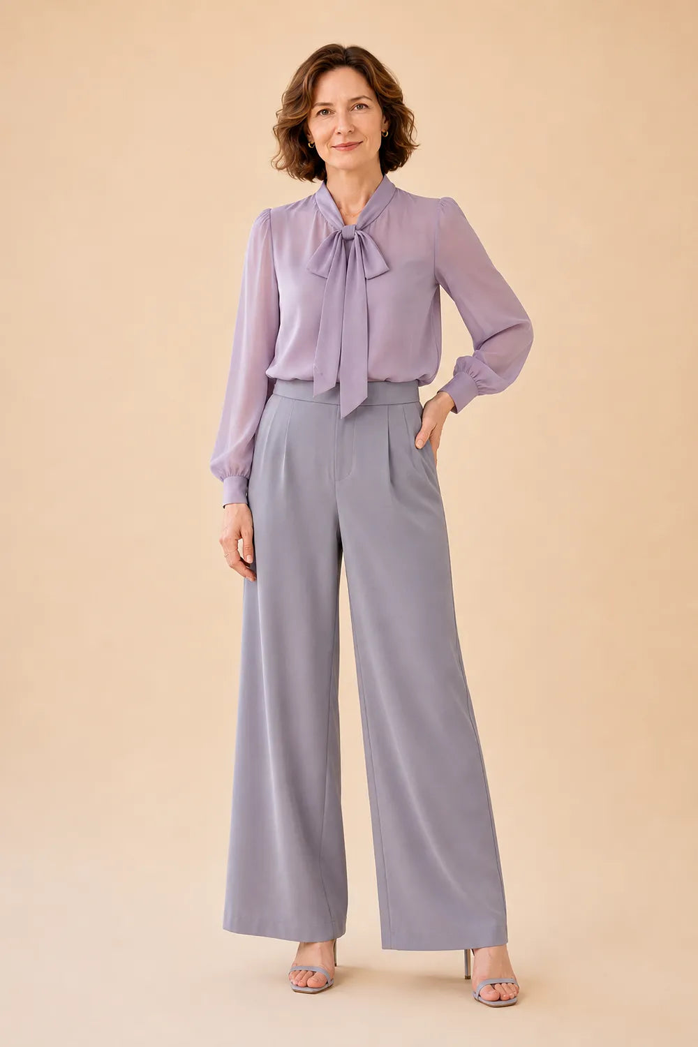 Refined Long Sleeve Blouse and Pant Set